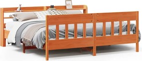 vidaXL viaszbarna tömör fenyőfa ágy matrac nélkül 200 x 200 cm