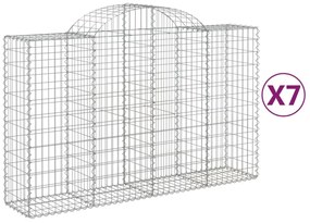 7 db íves horganyzott vas gabion kosár 200x50x120/140 cm