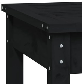fekete tömör fenyőfa kerti pad 80x44x45 cm