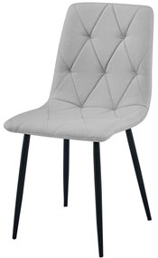 Világosszürke étkezőszék LIBRA fekete lábakkal
