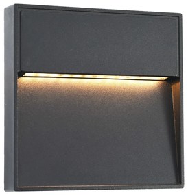 vidaXL 2 db fekete négyzet alakú kültéri LED falilámpa 3 W