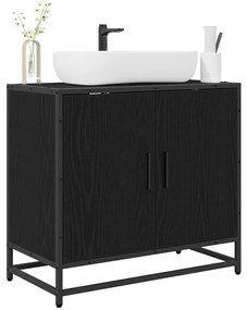 Fürdőszobai mosdószekrény Fekete tölgy 65 x 33 x 60 cm Faanyag