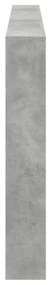 betonszürke áthidalószekrény LED-világítással 220 x 17 x 102 cm