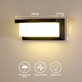 Brilagi - LED dimmelhető kültéri fali lámpa BRICKY 1xE27/6W/230V 2700-6500K IP54 fekete