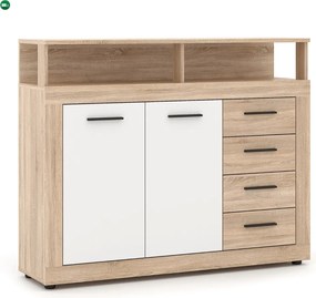 BLAGO MIDI A komód 119,5 cm, sonoma tölgy/fehér