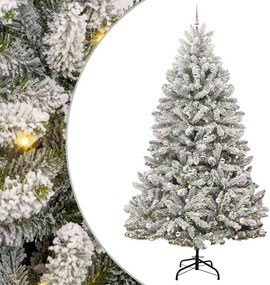 vidaXL Mű karácsonyfa 300 LED-del Zöld és Fehér 300 cm PVC és fém