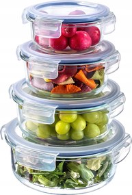 Ételtároló Doboz Szett Üveg Fedél Uzsonnás Doboz