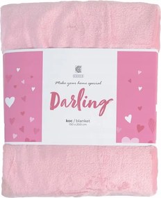 Puha takaró 150x200 cm púder rózsaszín