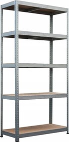 Fém könyvespolc STR120ND 180x75x30 cm, horganyzott – tartósság és funkcionalitás