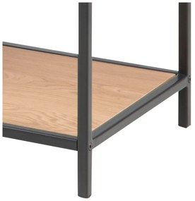 Fekete-natúr színű könyvespolc tölgyfa dekorral 114x78 cm Seaford – Actona