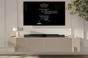 Malmi függő TV-szekrény - 200 cm - kasmír / krém bianca / arany elemek