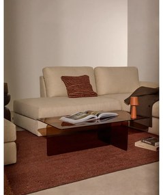 Barna üveg dohányzóasztal 60x120 cm Zaren – Kave Home