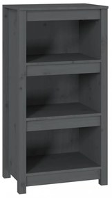 szürke tömör fenyőfa könyvszekrény 50 x 35 x 97 cm