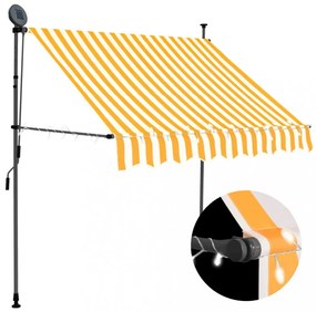 fehér-narancssárga kézzel kihúzható LED-es napellenző 100 cm