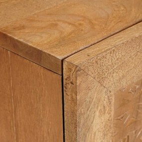 TV szekrény fiókkal Világosbarna 105 x 33 x 46 cm tömör mangófa