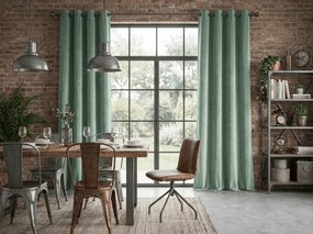 Fényzáró függöny DREAM VELVET 140x250 cm, zsályazöld Felfüggesztés: Hullámos sínszalag