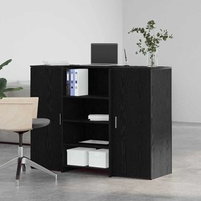 recepciós pult fekete tölgyszínű 135x50x103,5 cm szerelt fa