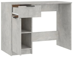 betonszürke színű szerelt fa íróasztal 100 x 50 x 75 cm