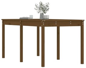 mézbarna tömör fenyőfa kerti asztal 159,5 x 82,5 x 76 cm