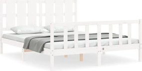 vidaXL fehér tömör fenyőfa ágy matrac nélkül 160 x 200 cm