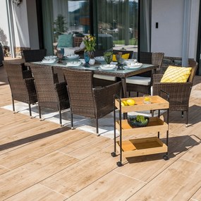 Kerti bútor szett LT3930 barna-bézs rattan