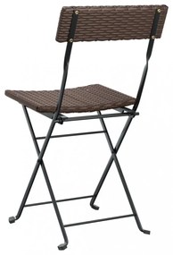 2 db barna polyrattan összecsukható bisztrószék