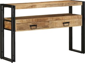 vidaXL Konzolasztal fiókkal Barna 120 x 33 x 75 cm Tömör Mangófát