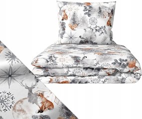 Karácsonyi ágyneműhuzat garnitúra 160x200 2x70x80, 100% pamut, 140g/m2, mintás
