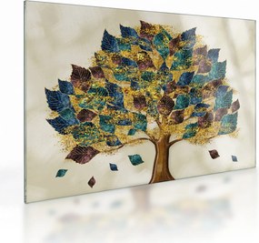 Üveg kép - Dekoratív fa (70x50 cm)