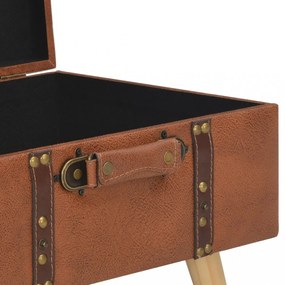 sárgásbarna műbőr tárolóülőke 40 cm