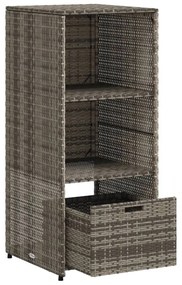 szürke polyrattan kerti tárolószekrény 50 x 55 x 115 cm