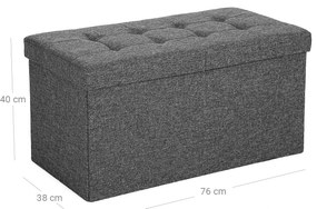 Taburett csukható fedéllel OTTOMAN 76x38 cm, sötétszürke