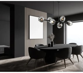 ITALUX PND-30843-6 BK+SG - Csillár zsinóron BORGO 6xE27/40W/230V fekete