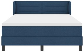 Boxspring Ágy Matrac Kék 140x190 cm Textil