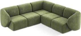 Zöld zsenília sarokkanapé Lani – Makamii