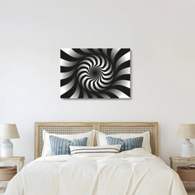 Absztrakt kép egy fekete-fehér spirál (üvegen) (70x50 cm)