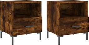 vidaXL 2 db füstös tölgy színű szerelt fa éjjeliszekrény 40x35x47,5 cm