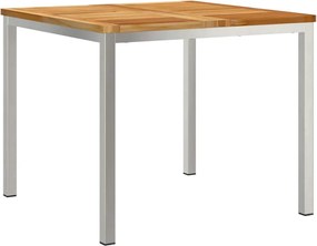 vidaXL ÉtkezőAsztal Barna 90 x 90 x 75 cm Tömör Teakfa