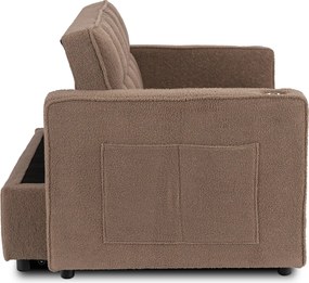 CORRA barna bouclé kihúzható vendégágyfotel