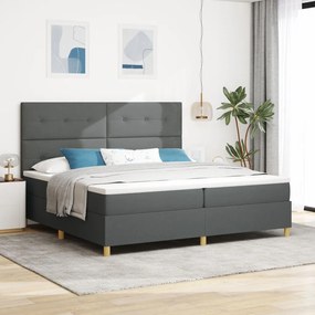 Box Spring Ăgy Matraccal SötĂ©tszĂŒrke 200x200 cm Szövet