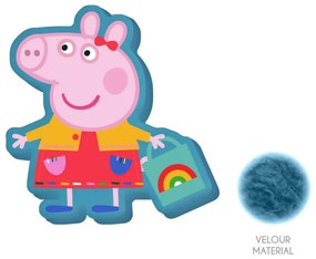 Peppa malac Shopping formapárna, díszpárna 35 cm Velúr