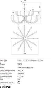 Csillár Fényes Fekete LUXOR REDO 01-3238