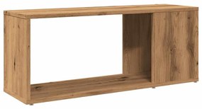 kézműves tölgy színű szerelt fa TV-szekrény 80x24x32 cm