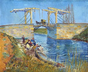 Reprodukció The Langlois Bridge at Arles with Women Washing (1888), Vincent van Gogh