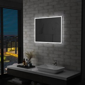 vidaXL LED-es fürdőszobai falitükör 80 x 60 cm