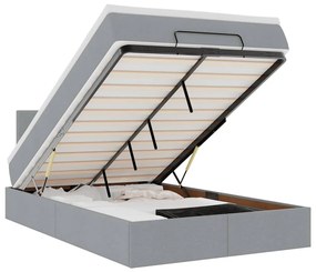 Ottomán ágy matraccal világosszürke 120x190 cm szövet