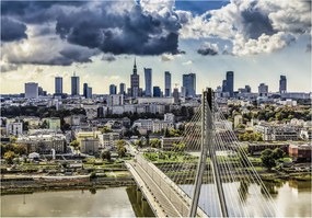 Fotótapéta Varsó város panoráma modern felhők vinil 312x219 +ragasztó