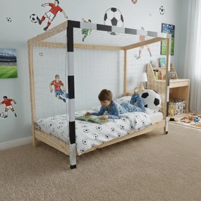 Montessori ágy, természetes/fehér/fekete, 90x200, FUTAL