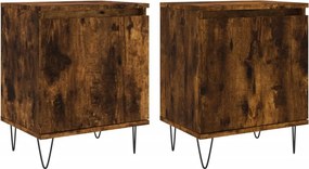 vidaXL 2 db füstös tölgy színű szerelt fa éjjeliszekrény 40x30x50 cm