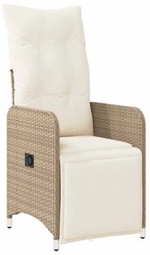 9 részes bézs polyrattan kerti bisztrógarnitúra párnákkal